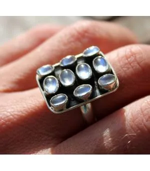 Bague argent bijoux pierre de lune