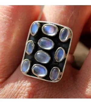 Bague argent bijoux pierre de lune