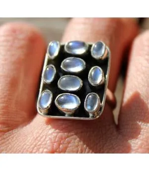 Bague argent bijoux pierre de lune