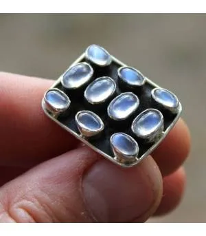 Bague argent bijoux pierre de lune