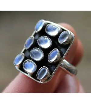 Bague argent bijoux pierre de lune