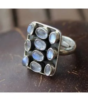 Bague argent bijoux pierre de lune