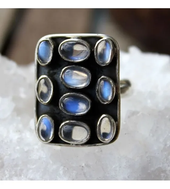 Bague argent bijoux ethnique pierre de lune shantilight Bague argent bijoux ethnique pierre de lune shantilight