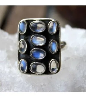 Bague argent bijoux ethnique pierre de lune shantilight