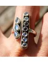 Bague argent bijoux ethnique pierres de lunes arc en ciel shantilight