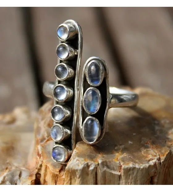 Bague argent pierre de lune peristerite Shantilight