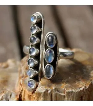 Bague argent pierre de lune peristerite Shantilight