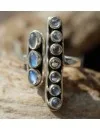 Bague argent bijoux ethnique pierres de lunes arc en ciel shantilight