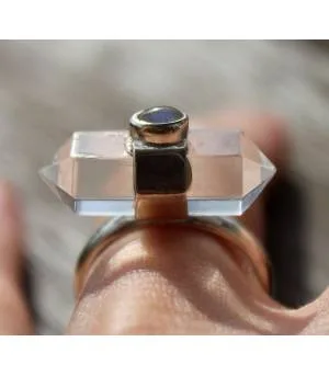 Bague ethnique bague argent ajustable cristal labradorite shantilight