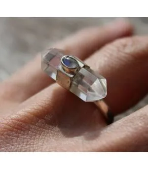 Bague ethnique bague argent ajustable cristal labradorite shantilight