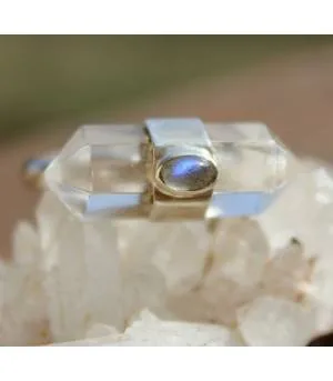 Bague ethnique bague argent ajustable cristal labradorite shantilight