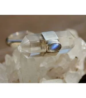 Bague ethnique bague argent ajustable cristal labradorite shantilight