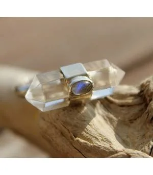 Bague ethnique bague argent ajustable cristal labradorite shantilight