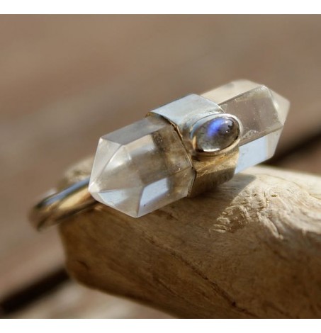 Bijoux argent bague ethnique cristal labradorite shantilight