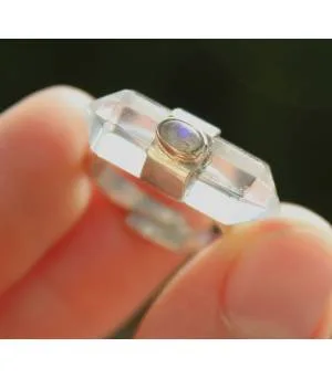 Bague ethnique bague argent ajustable cristal labradorite shantilight