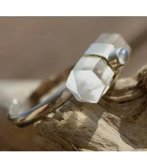 Bague ethnique bague argent ajustable cristal labradorite shantilight