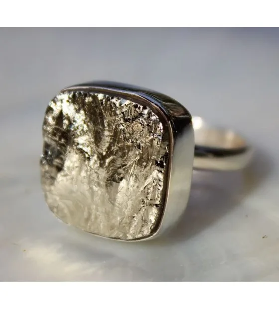 Bague ethnique bijoux argent pierre de pyrite shantilight Bague ethnique bijoux argent pierre de pyrite shantilight