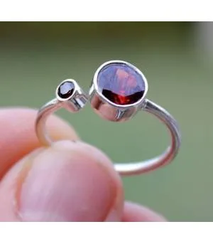 Bijoux argent bague duo grenat shantilight