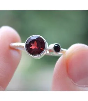 Bague argent grenat pierres naturelles
