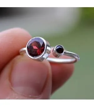 Bague argent grenat pierres naturelles