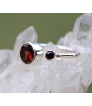 Bague argent grenat pierres naturelles