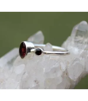 Bague argent grenat pierres naturelles