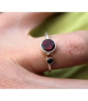 Bague argent grenat pierres naturelles