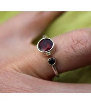 Bague argent grenat pierres naturelles