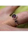 Bague argent grenat pierres naturelles