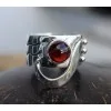 BIJOUX STEAMPUNK BAGUE ARGENT HOMME FEMME GRENAT SHANTILIGHT