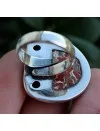 Bijoux ethnique bague argent oxydé pierres jaspe rouge et grenat shantilight