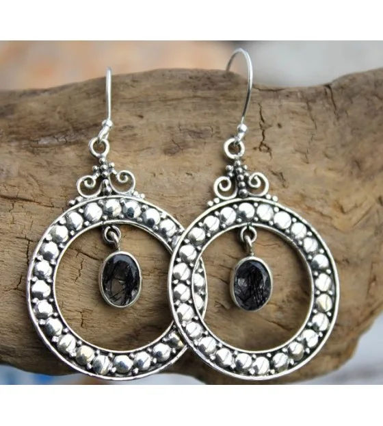 Bijoux ethnique boucles argent quartz rutilé shantilight Bijoux ethnique boucles argent quartz rutilé shantilight