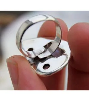 Bijoux ethnique bague argent pierre de lune Shantilight