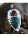 Pendentif argent bijoux ethnique homme femme turquoise corail shantilight