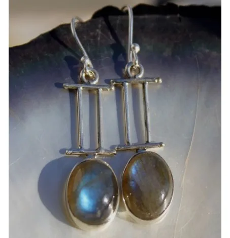 Boucles d’oreilles Nayana – Argent 925 & Labradorite