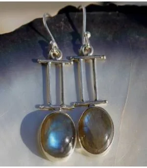 Boucles d’oreilles Nayana – Argent 925 & Labradorite