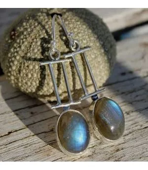 Boucles d’oreilles Nayana – Argent 925 & Labradorite