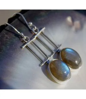 Boucles d’oreilles Nayana – Argent 925 & Labradorite