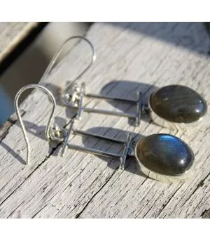 Boucles d’oreilles Nayana – Argent 925 & Labradorite