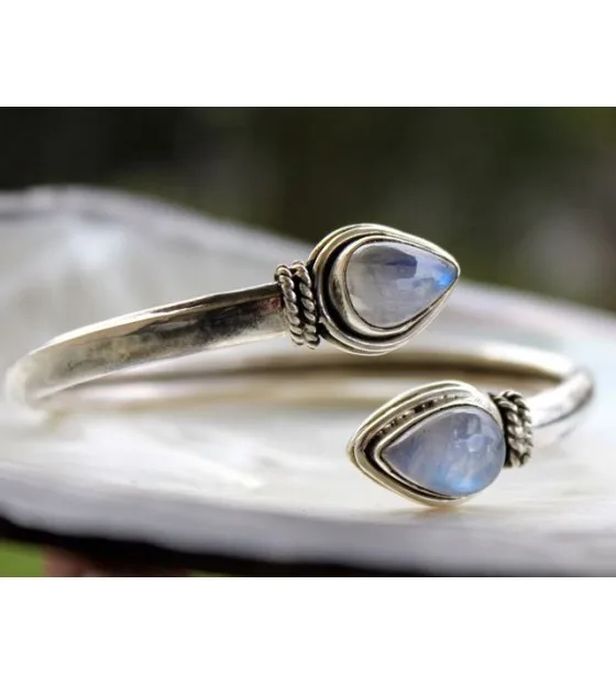 Bracelet argent bijoux pierre de lune peristerite Shantilight Bracelet argent bijoux pierre de lune peristerite Shantilight