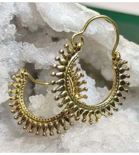 Bijoux ethnique boucles d'oreilles creoles laiton shantilight Bijoux ethnique boucles d'oreilles creoles laiton shantilight