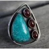 Bijoux argent bague amazonite grenat Shantilight