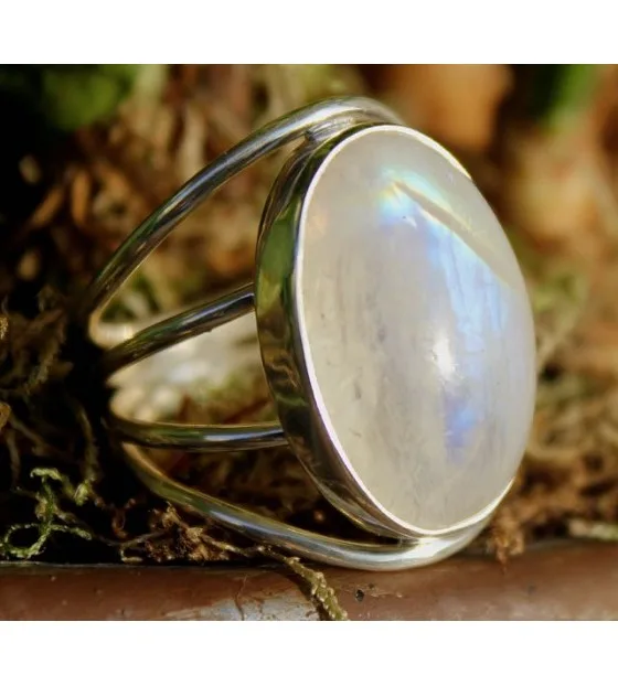 Bague argent peristerite pierre de lune Shantilight Bague argent peristerite pierre de lune Shantilight