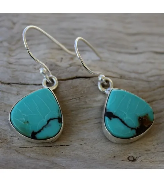 Bijoux ethnique boucles pierres naturelles de turquoise shantilight Bijoux ethnique boucles pierres naturelles de turquoise shantilight