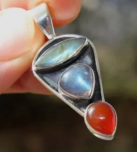 Pendentif argent bijoux ethnique labradorite shantilight
