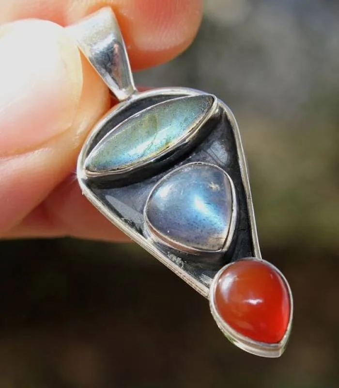 Pendentif argent bijoux ethnique labradorite shantilight Pendentif argent bijoux ethnique labradorite shantilight