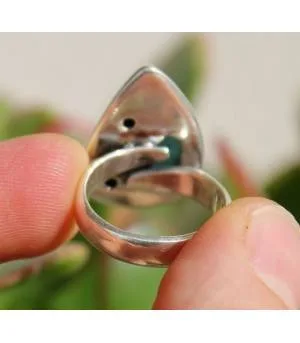 Bague argent pierres larimar et améthyste