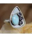 Bague argent pierres larimar et améthyste