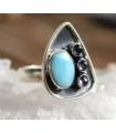Bague argent pierres larimar et améthyste