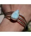 Bracelet argent joncs bijoux chic pierre naturelle larimar Shantilight